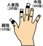 爪の付け方